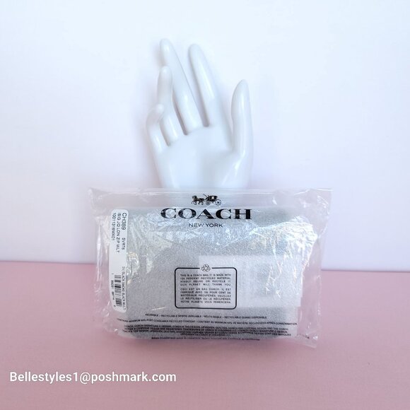 COACH Small Zip Around Wallet  With ID Window In Signature Jacquard -Black SB⭐ - Picture 16 of 16